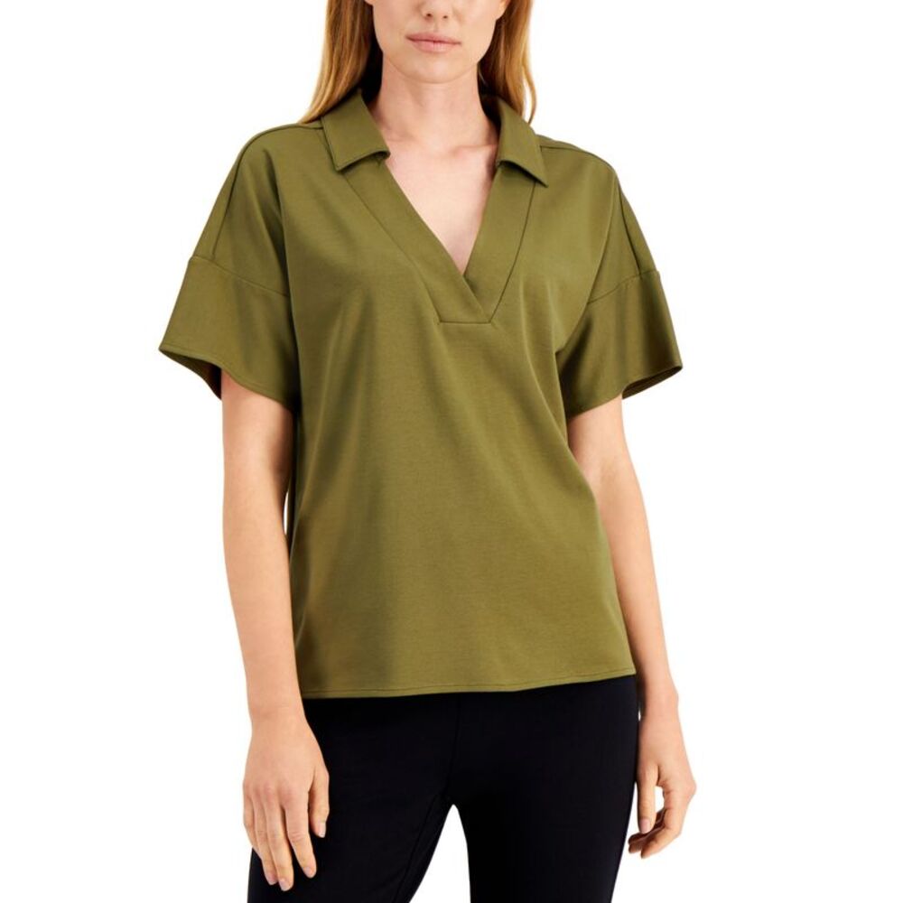 Alfani V-Neck Collared Top